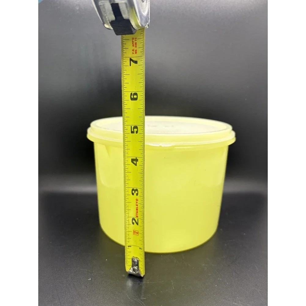 VTG 70's Tupperware 'Seal' Clear Yellow‎ Curcular Canister Collectible Kitsch